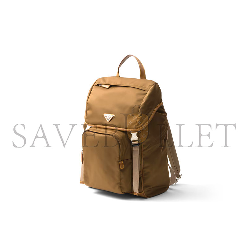 Pra*a re-nylon and leather backpack 2vz135 f0594 (45*27*17cm)